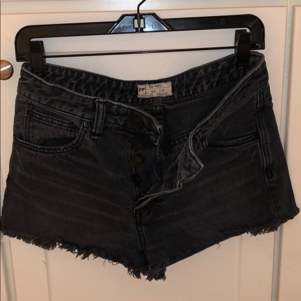 FREE PEOPLE Black Jean Shorts